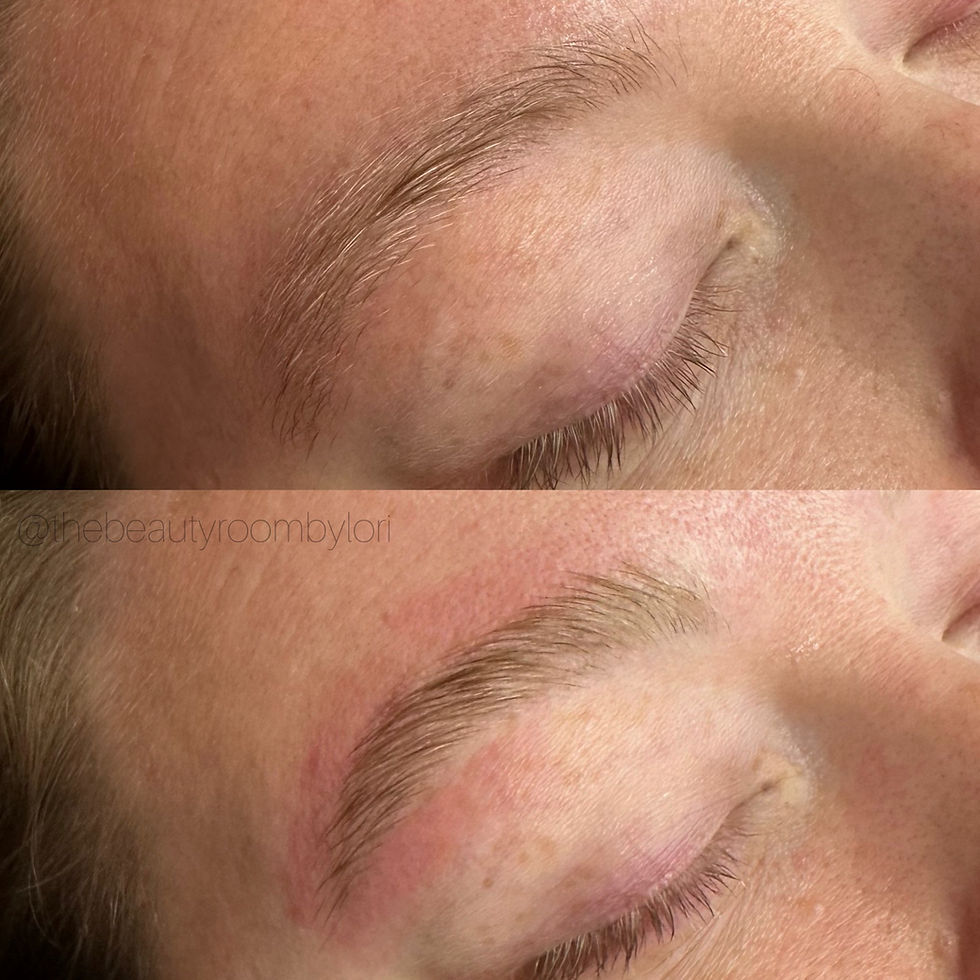 Before and after brow lamination in Round Rock, TX