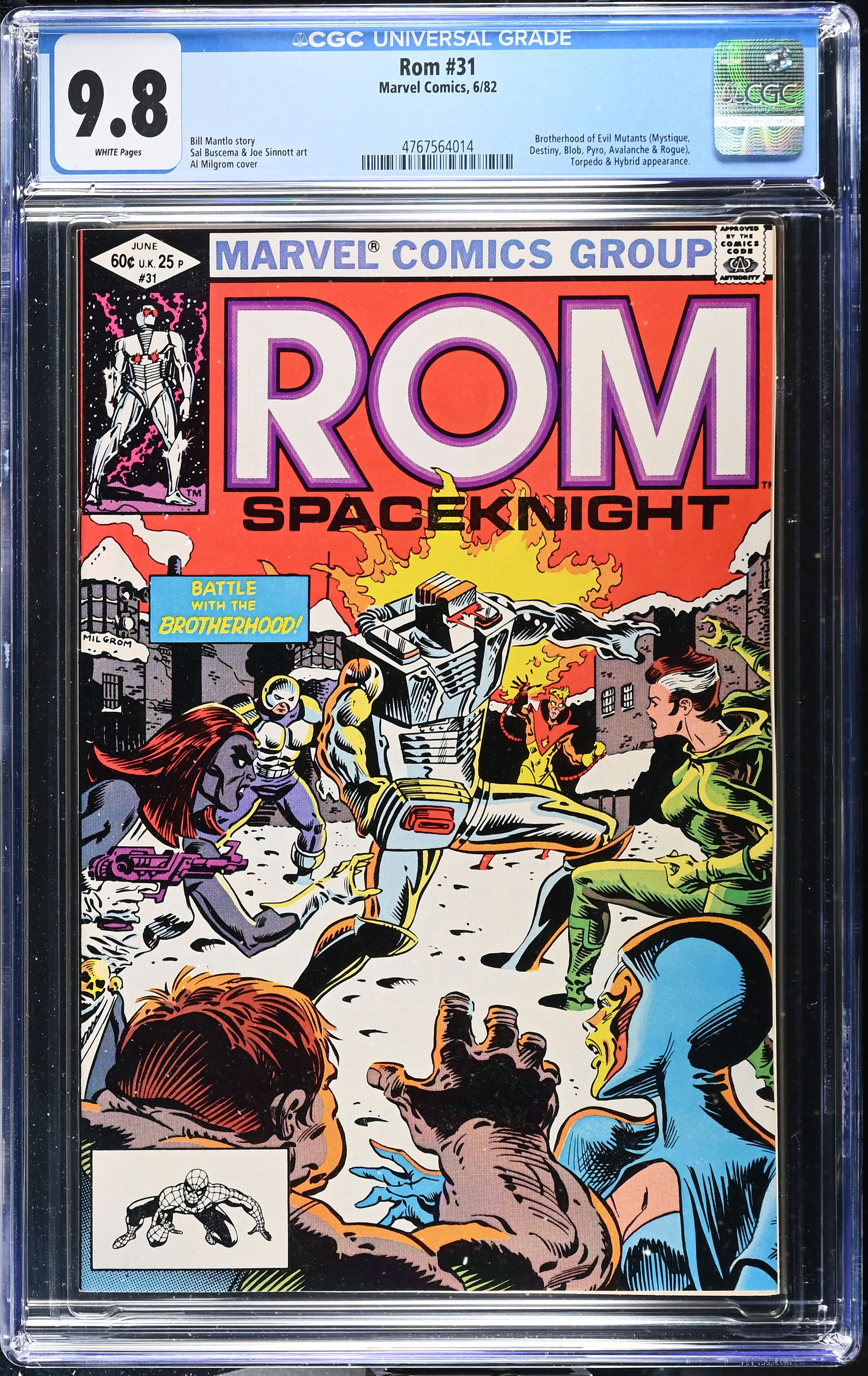 ROM #31 CGC 9.8 NM/M with White Pages (Marvel 1982) *KEY: 2ND APPEARANCE ROGUE*