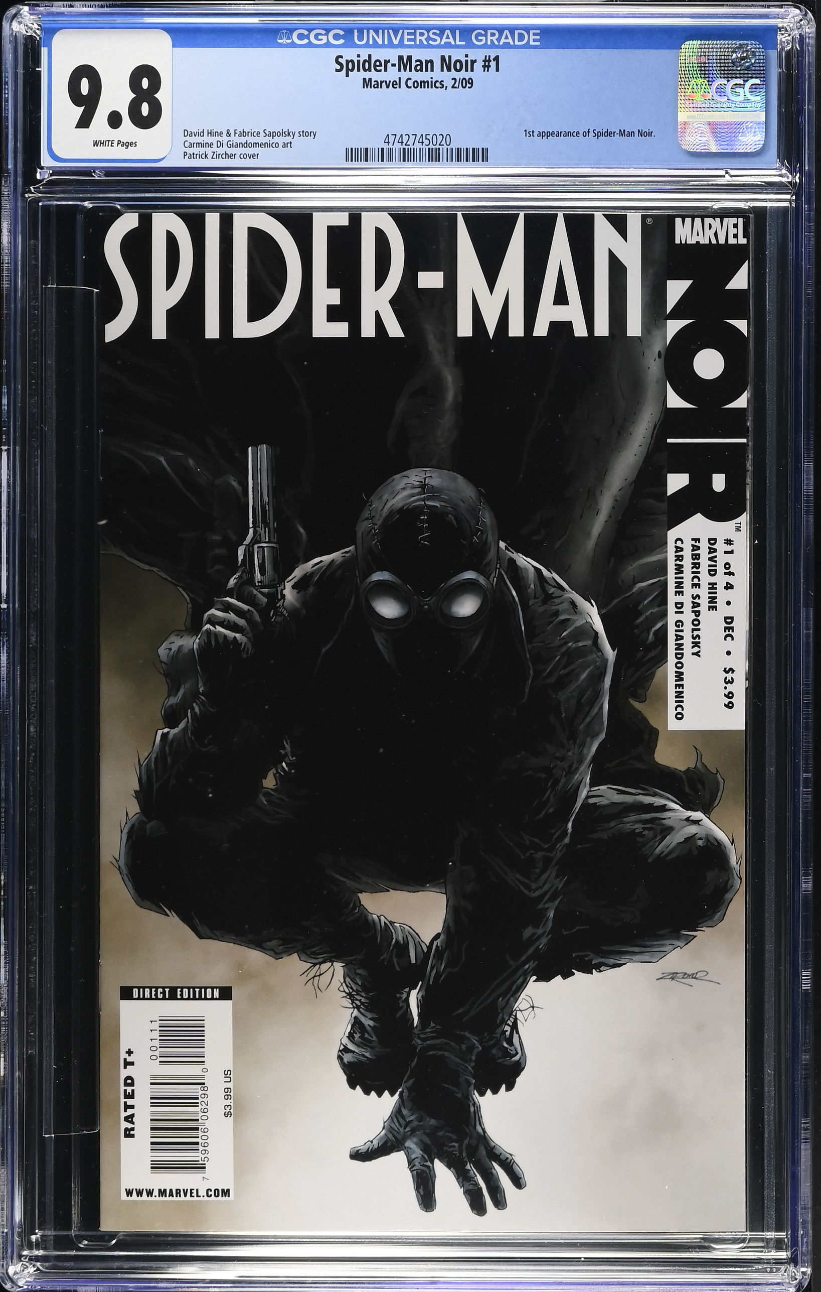 SPIDER-MAN NOIR #1 CGC 9.8 NM/M with WHITE PAGES (MARVEL 2009) *KEY*