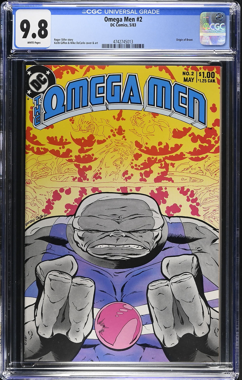 Thumbnail: OMEGA MEN #2 CGC 9.8 NM/M with WHITE PAGES (DC COMICS 1983)