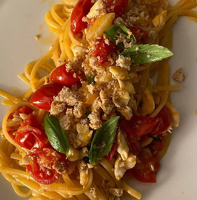 Linguine al ragu di branzino