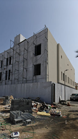 Luxury residential development of seven villas in Jeddah featuring private gardens, water features, and contemporary Middle Eastern architecture.
