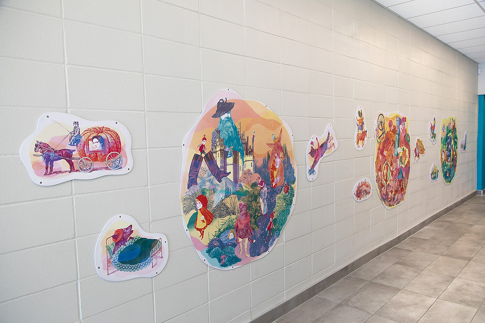 Custom ALTO™ powder-coated graphics with fairy-tale collage by Marianne Chevalier