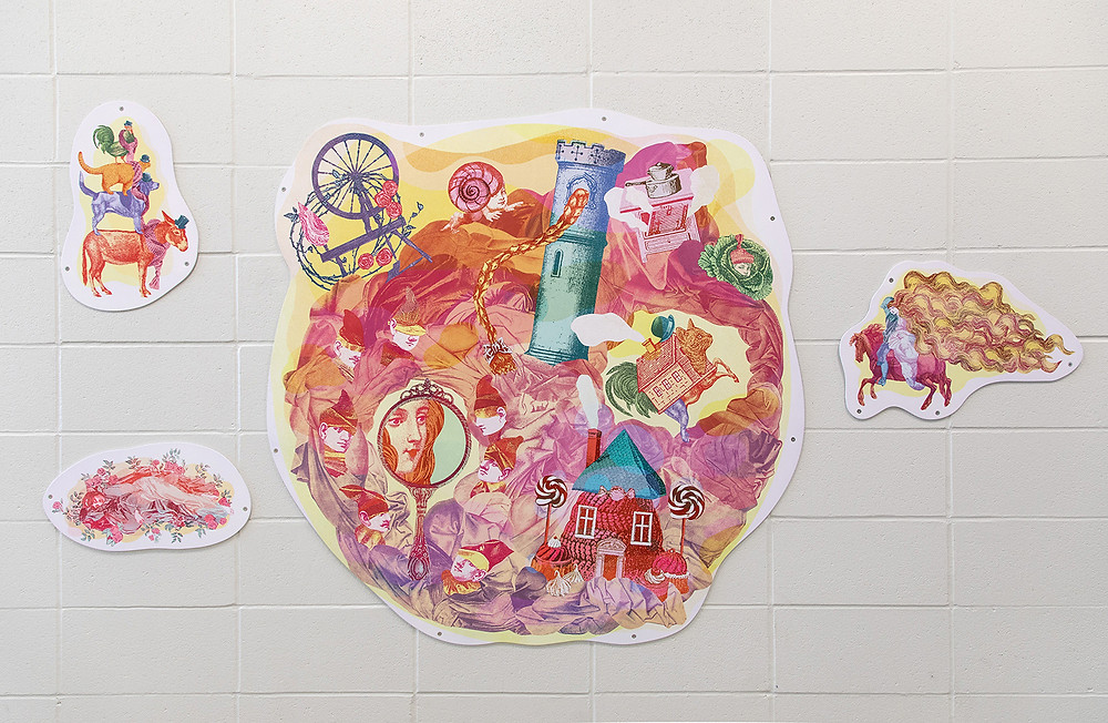 Custom ALTO™ powder-coated graphics with fairy-tale collage by Marianne Chevalier