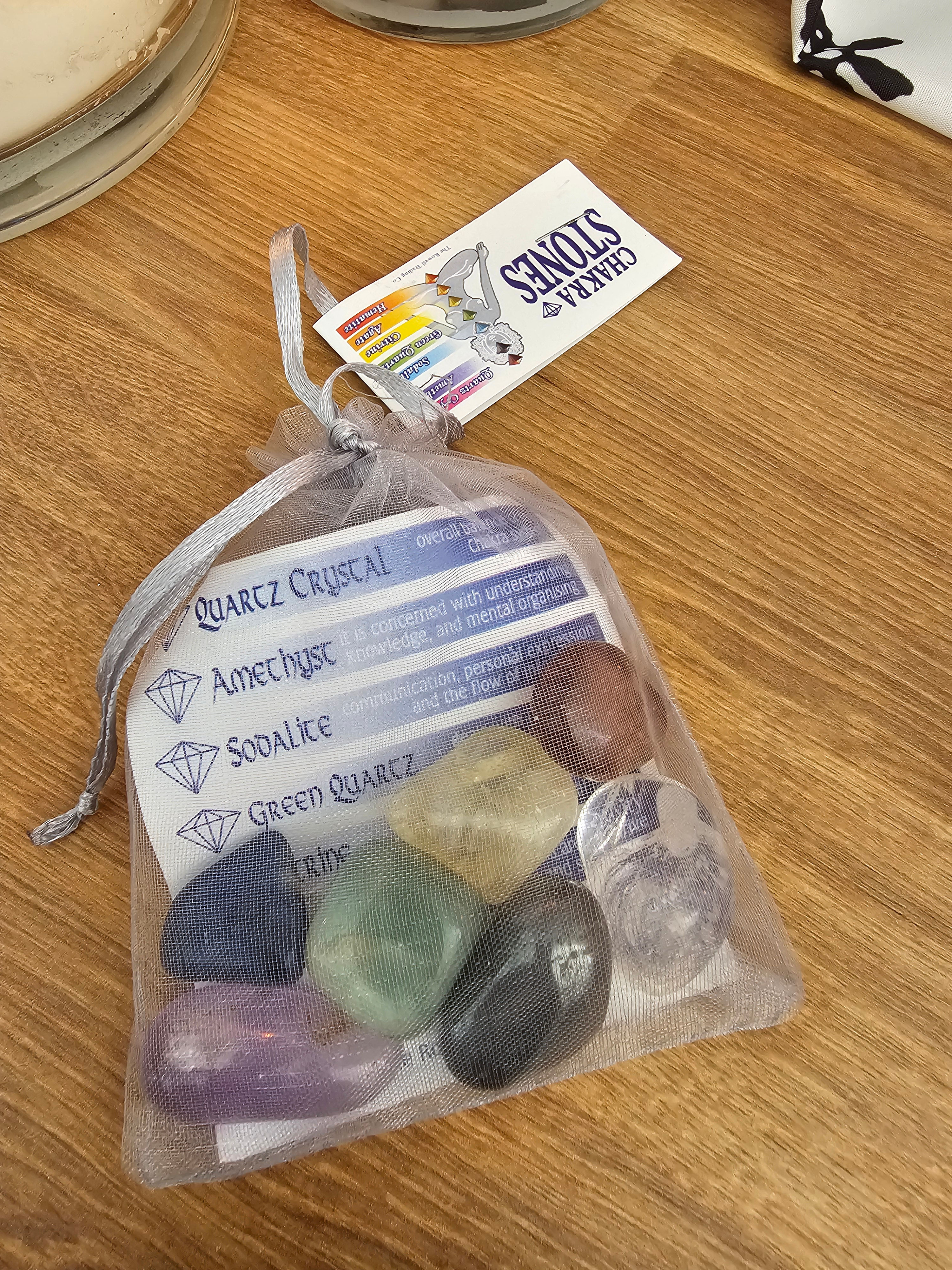 Chakra Tumblestone Set in Organza Bag