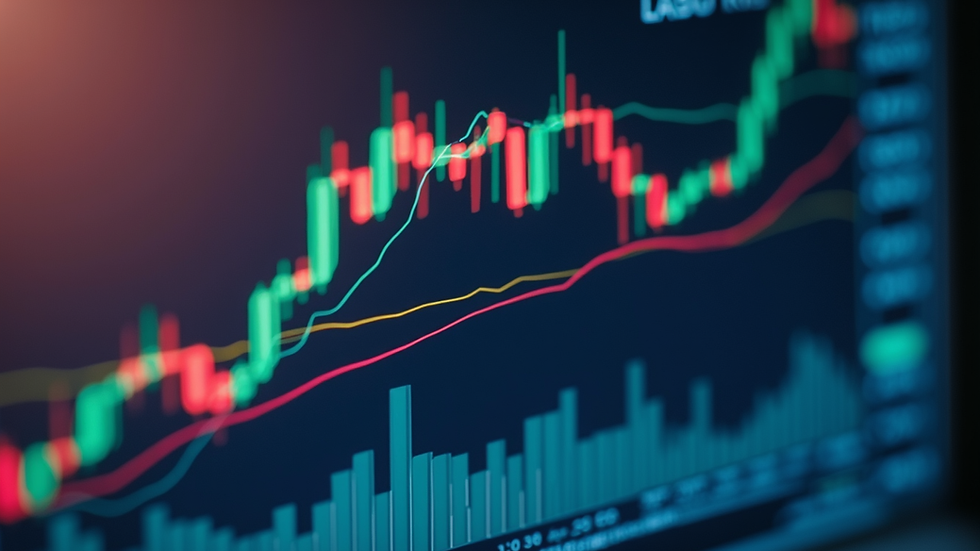 Close-up view of a forex trading chart showing support and resistance levels
