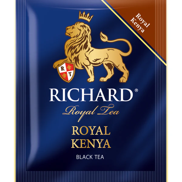 Individually wrapped Richard Royal Tea bag made with high-quality Kenyan tea.