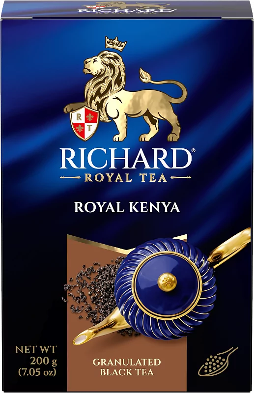 Individually wrapped Richard Royal Tea bags with Kenyan tea.