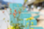 Flowers in the planter boxes at the Parklet.