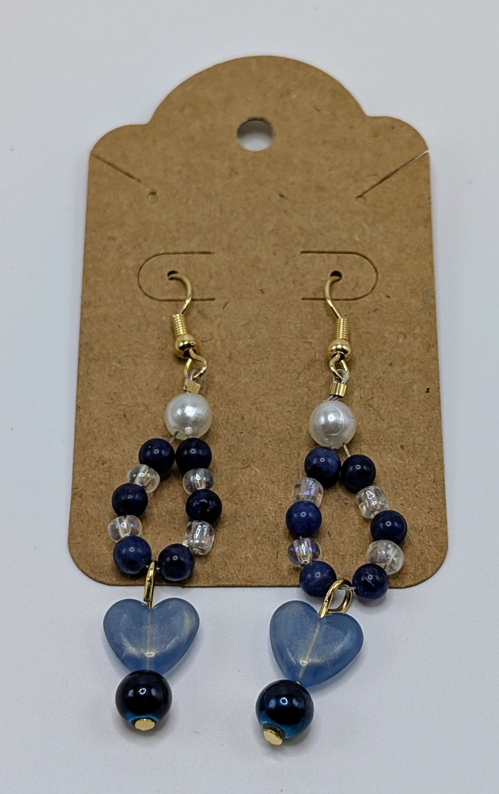Blue heart earrings