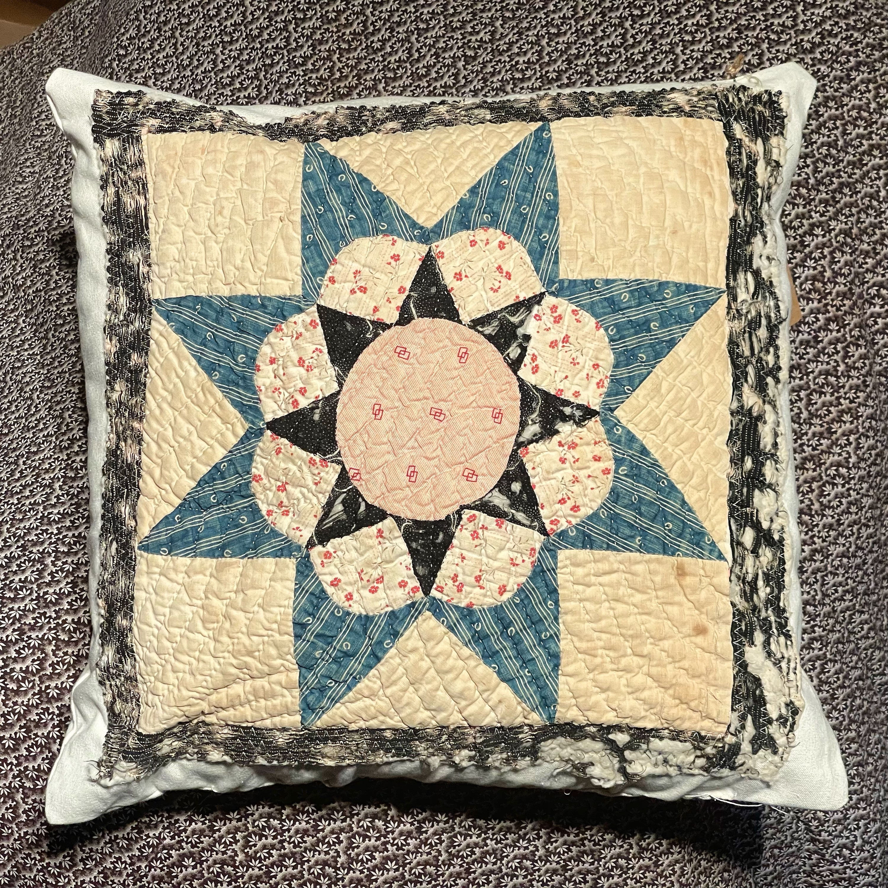 Rescued 1870’s Quilt Square Pillow