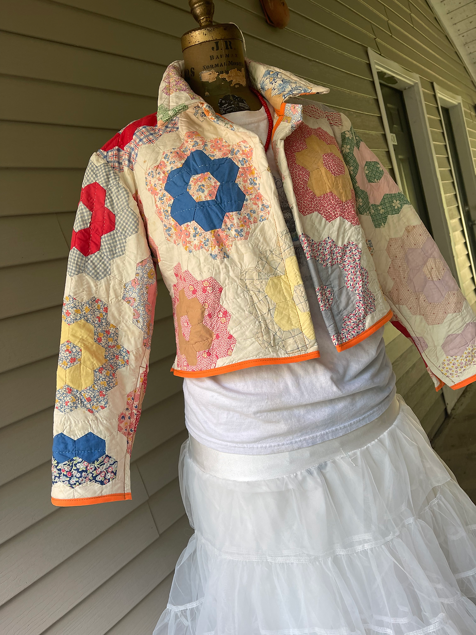 Thumbnail: Grandma’s Garden Cropped Corseted Quilt Chore Coat