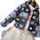 Thumbnail: Cropped Denim Quilt Chore Coat