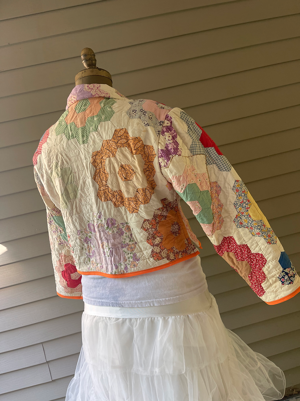 Thumbnail: Grandma’s Garden Cropped Corseted Quilt Chore Coat