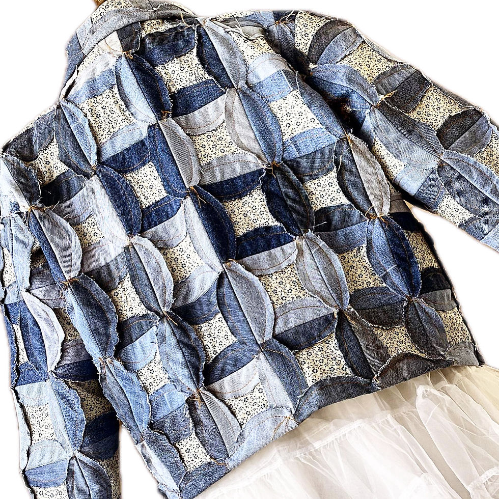 Thumbnail: Mock Orange Denim Quilt Chore Coat
