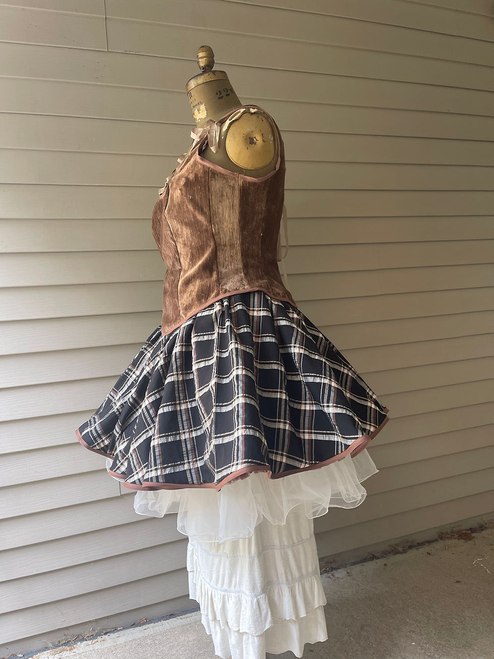 Thumbnail: Velvet Satin Corset Dress