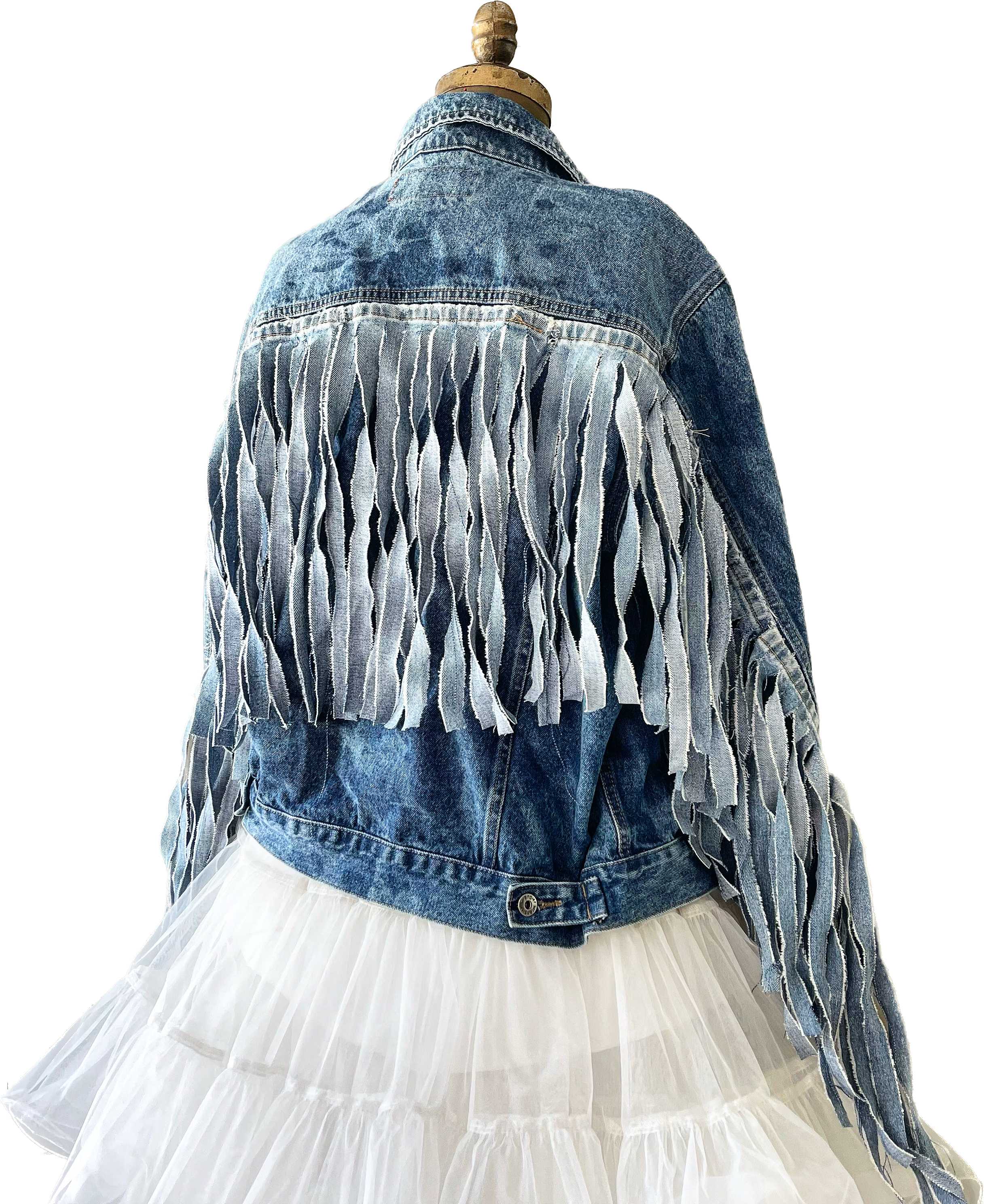Denim Jacket with Fringe 