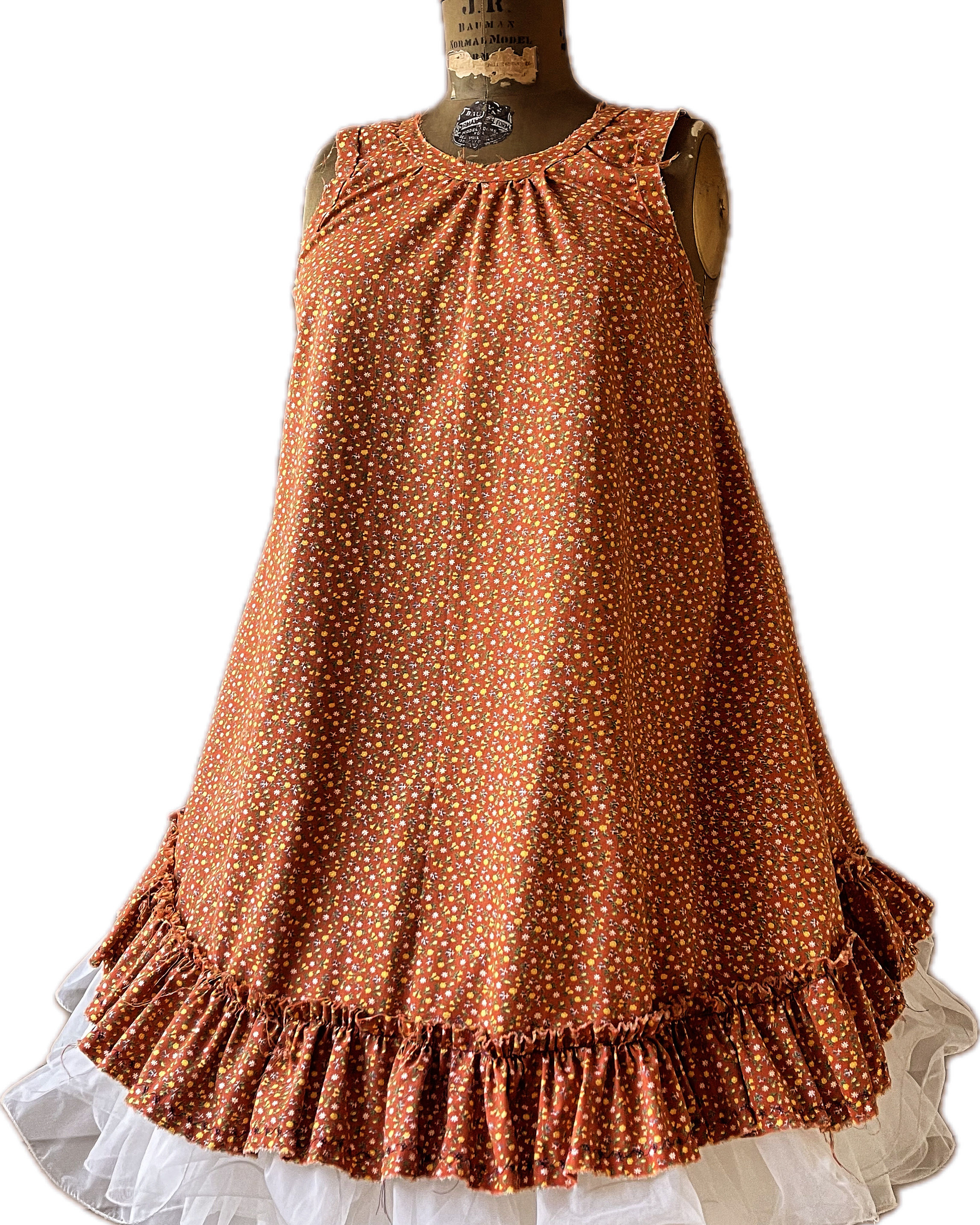 Vintage Cotton Calico Slip Dress