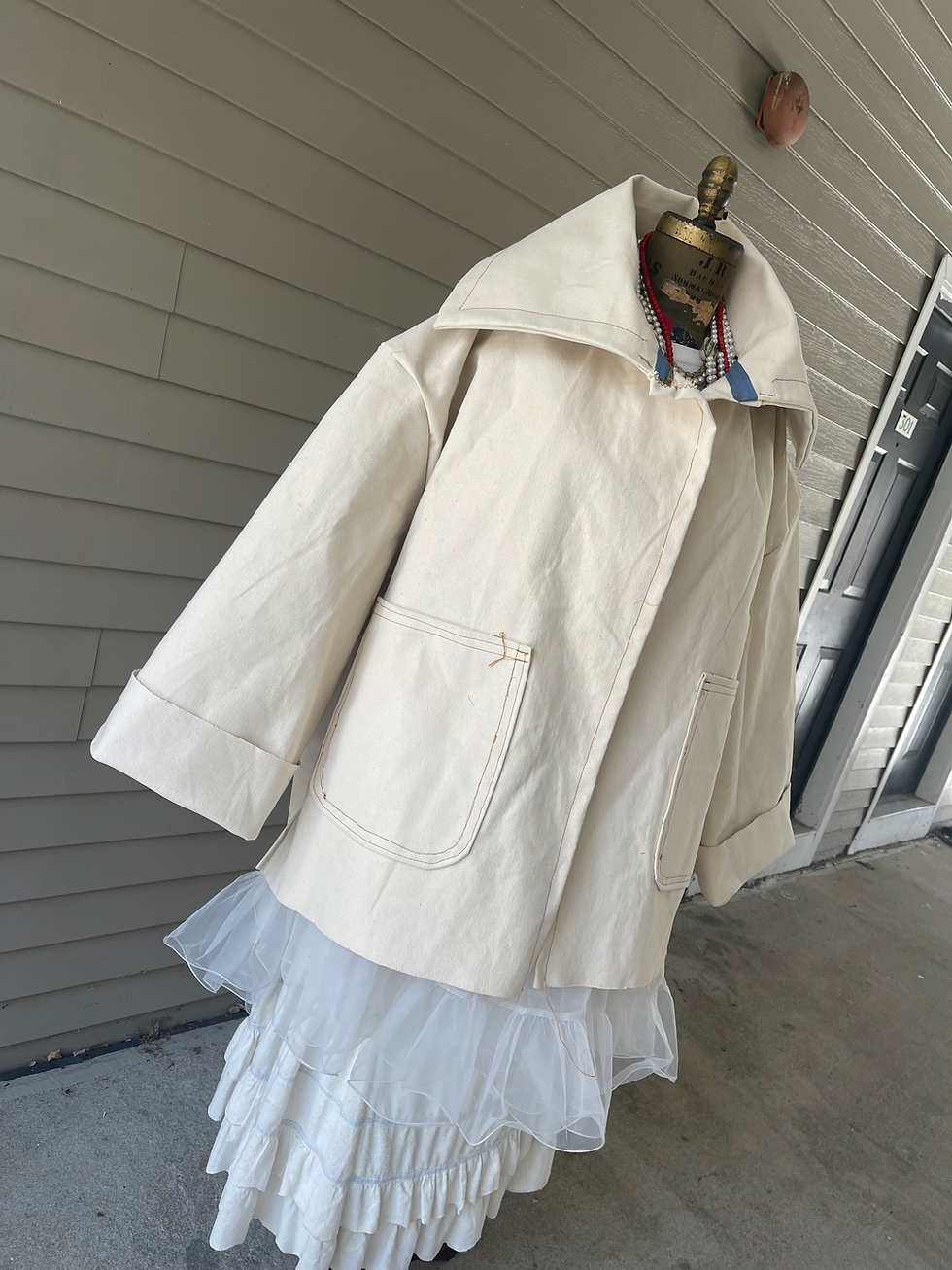 Thumbnail: White Denim Chore Coat