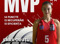 13 ani. 5 luni. 23 zile. SARA DRUȚU la primul MVP pentru ROMÂNIA. U14. 14 puncte. 13 recuperări. 15 eficiență. Talent. Fizic. Disciplină. Familie. Antrenori dedicați. Modelul ORADEA. #Romaniawewant