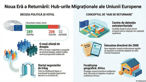 HUB-uri DE RETURNARE ÎN AFARA UE. ICE-ul lui TRUMP dă direcția vindecării Europei. Parlamentul European a aprobat NOUL REGULAMENT privind expulzarea migranților. Dușmanii EUROPEI zboară în AFRICA
