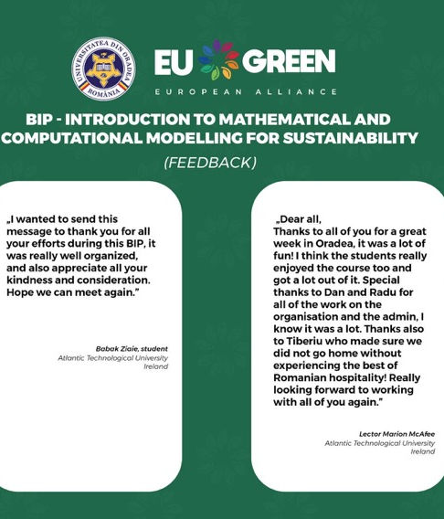 BIP EU GREEN la Universitatea din Oradea. Alianța europeană a adus împreună oamenii, ideile și tehnologiile viitorului