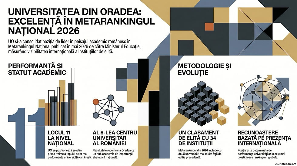 LAUN PAS DE TOP 10. Universitatea din Oradea pe locul 11 din 34 în Metarankingul Național al universităților din România.