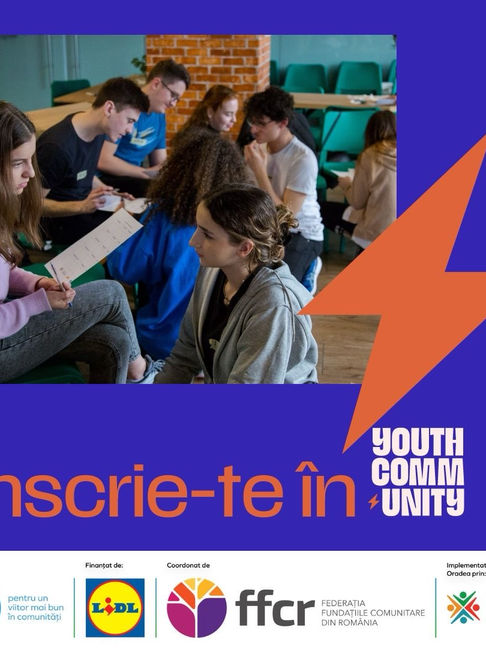 YOUTH COMMUNITY. Program gratuit de dezvoltare personală și profesională dezvoltat de Fundația Comunitară Oradea. HAI SA FIM O COMUNITATE.