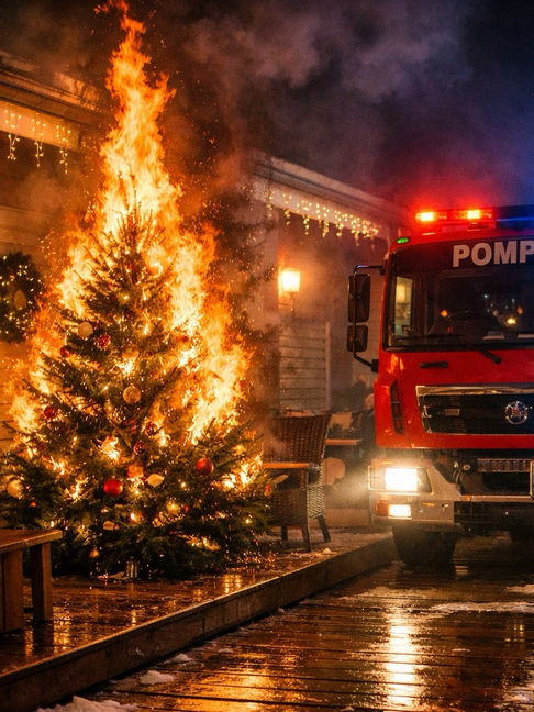 ISU Bihor: ATENȚIE la INSTALAȚIILE ELECTRICE DE CRACIUN! Verifică. Nu improviza. Nu pune bradul lângă foc. Supravegheați copiii. Pătură umedă în caz de start incendiu. Bradul se aprinde într-un minut