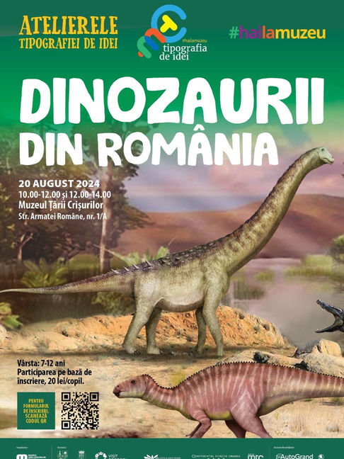 Ce sunt dinozaurii și când au trăit? Unde și când au trăit dinozaurii în România? Cu ce s-au hrănit și cum se apărau dinozaurii? #hailamuzeu. László Veress. 20 august. MUZEUL ȚĂRII CRIȘURILOR ORADEA