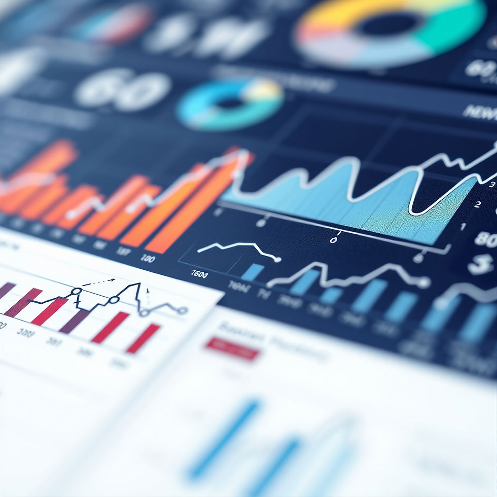 Close-up of an analytical dashboard displaying data metrics