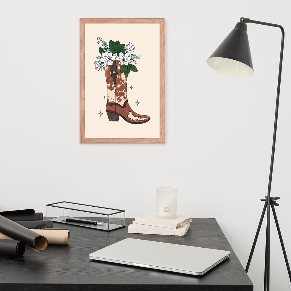 Thumbnail: Magnolia Cowboy Boot Framed poster
