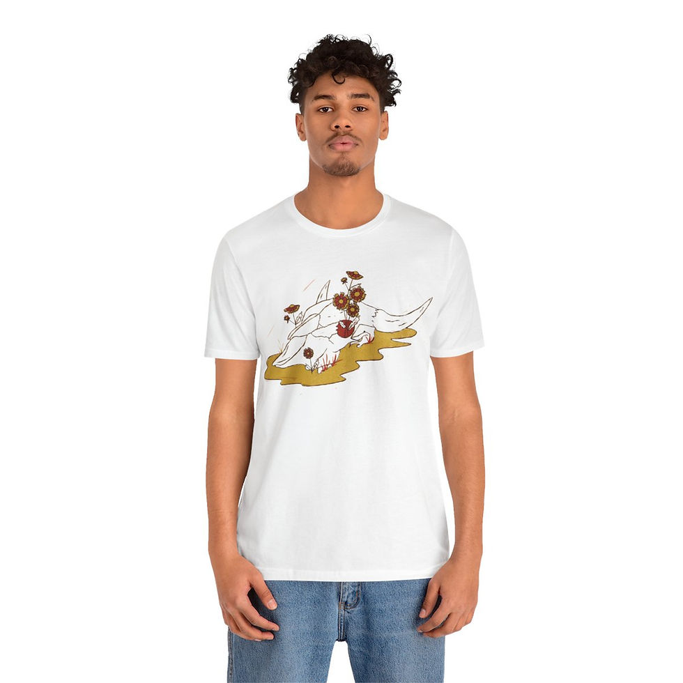 Thumbnail: Bison Skull with Firewheel Flowers Short Sleeve Tee