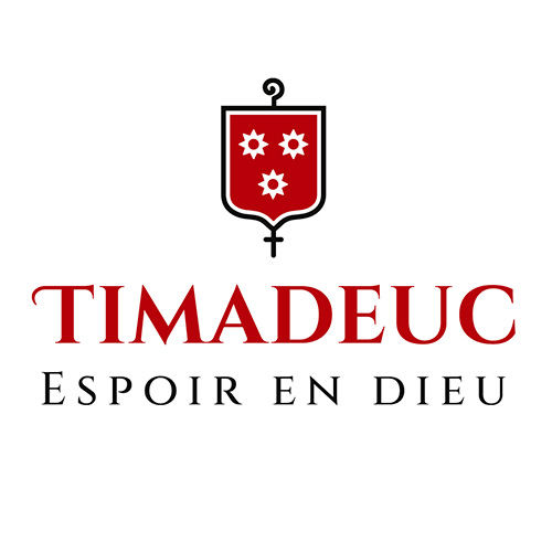 La nouvelle identité de la marque Timadeuc, inspirée du blason de l’abbaye et de sa devise « Espoir en Dieu ».