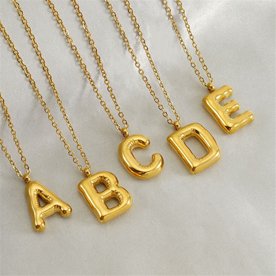 Thumbnail: Bubble Letter Initial A-Z Necklace