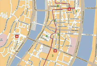 Carte de la Presqu’île de Lyon, cœur historique et architectural de la ville