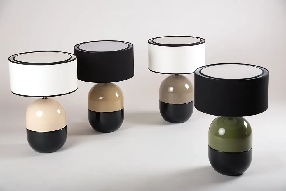 Miniature : LAMPE JUNE KAKI- Céramique émaillée - Abat-Jour Juno Ivoire Prix