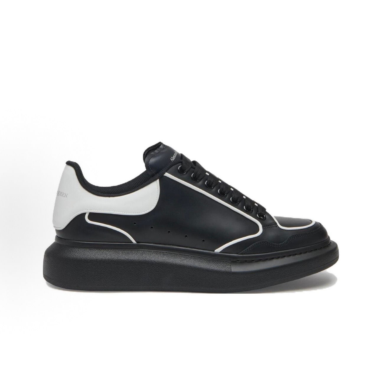 Alexander McQueen Oversized Piping Leather Black White