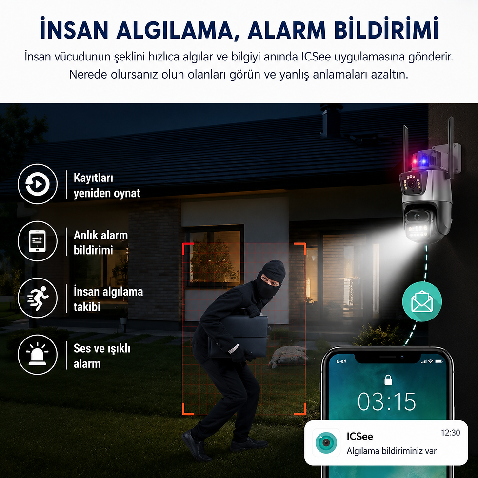 Küçük resim: 8MP Çift Lens PTZ WiFi Güvenlik Kamerası IP65 Su Geçirmez İnsan Algılama Sesli