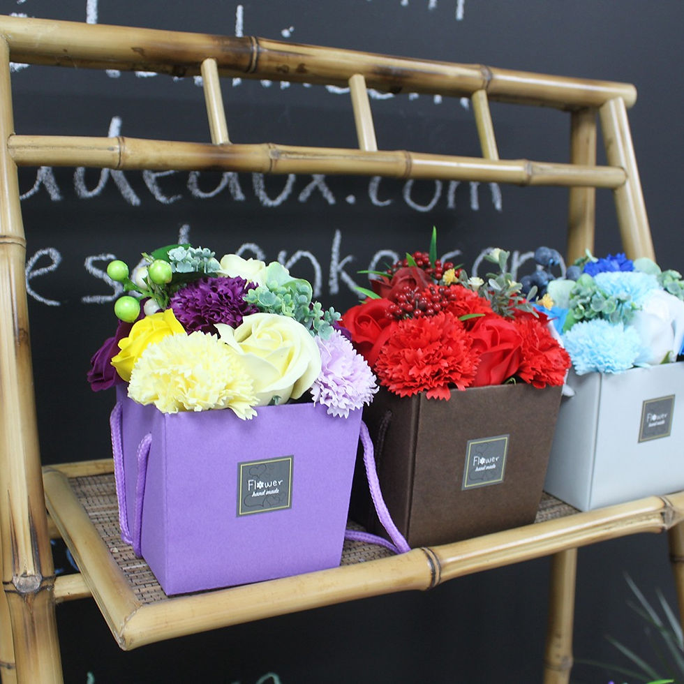 Thumbnail: Soap Flower Bouquet - Red Rose & Carnation