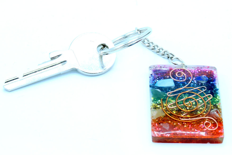 Thumbnail: Orgonite Power Keyring - Home Protect Copper and Chakra