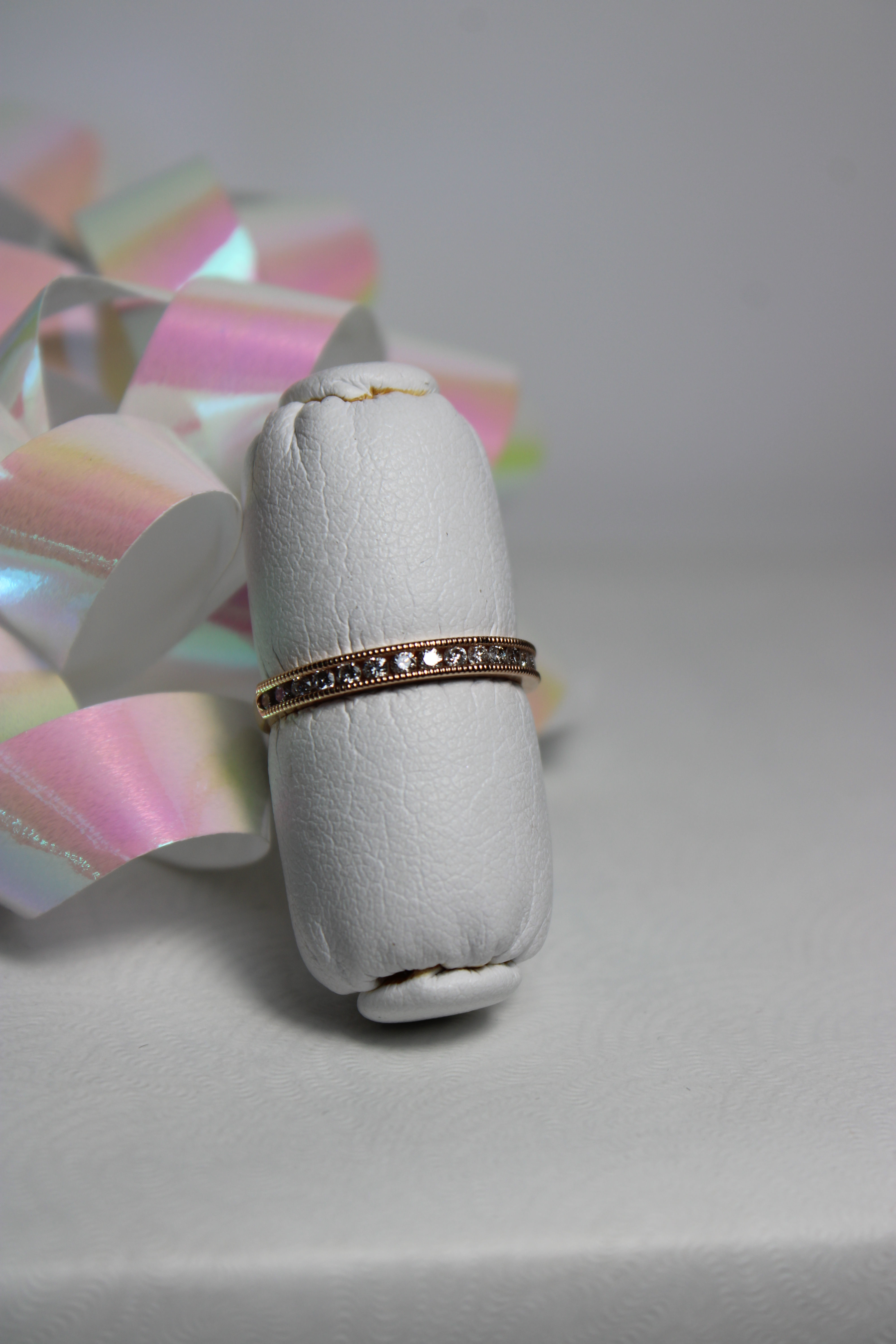 .37 CT Diamond Rose Gold Beaded Edge Band - J1896