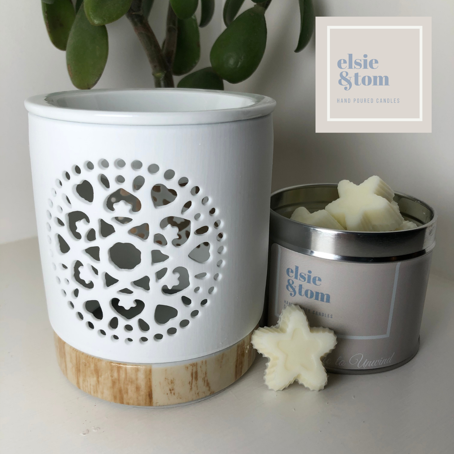 White Ceramic Mandela Design Oil/Wax Melt Burner