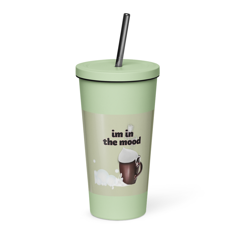 Thumbnail: "MOODY" INSULATED ART TUMBLER WITH STRAW
