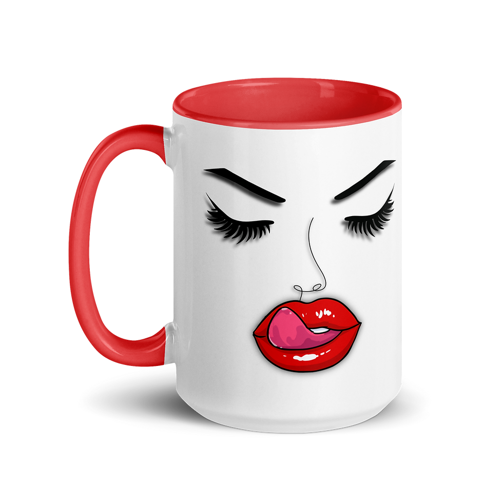 Thumbnail: "DELICIOUS" ART MUG WITH COLOR INSIDE