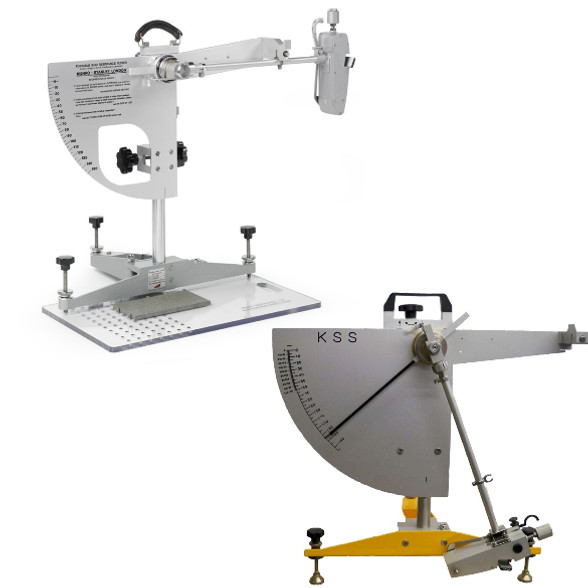 this image shows two pendulum machines, which we use to slip test our floor tiles
