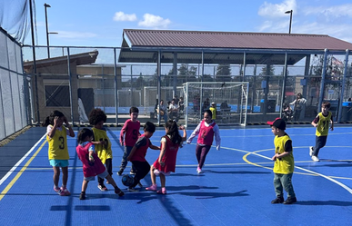 DSAL Soccer Program Participants Playing on the courts