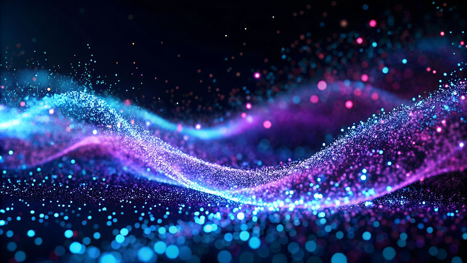 Experience the elegance of a wave of round, small particles flowing seamlessly in an abstr