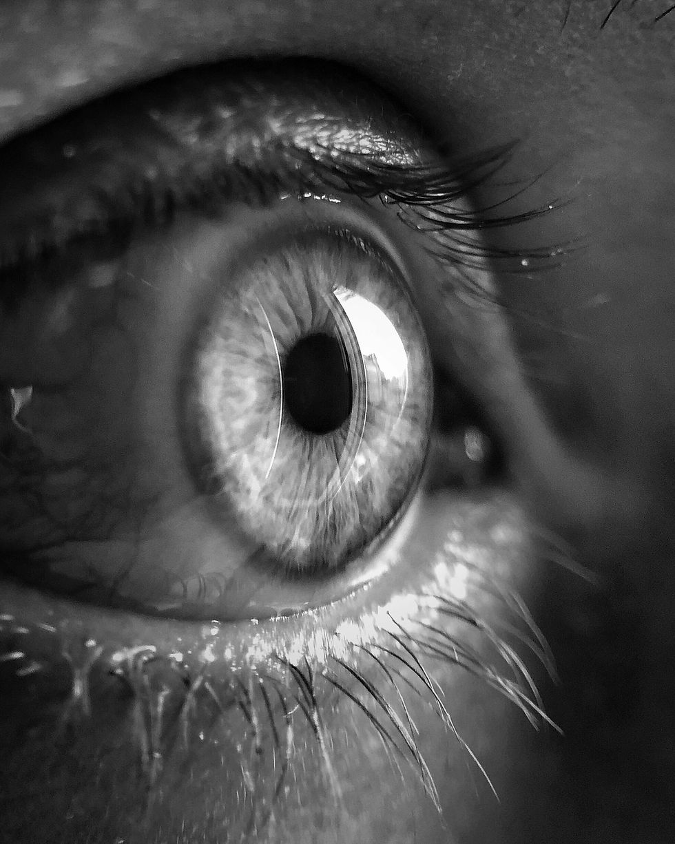 An eye ball looking curious