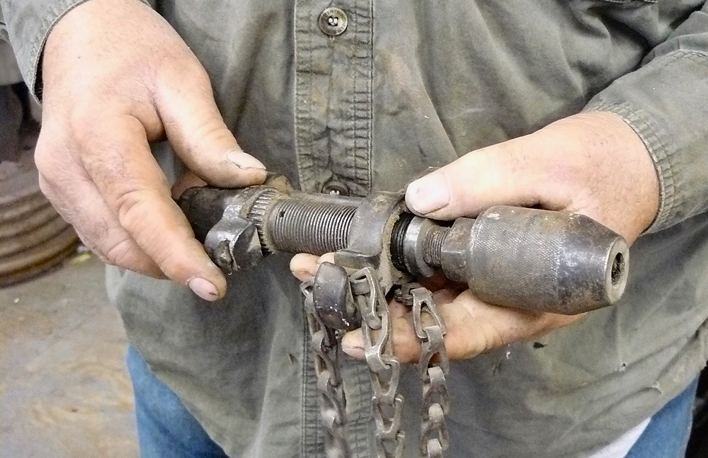 ratchet drill held in hands